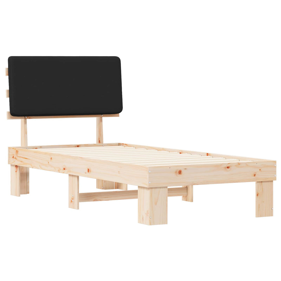 Sengestel med Polstret Hovedgavl Sort 80 x 200 cm