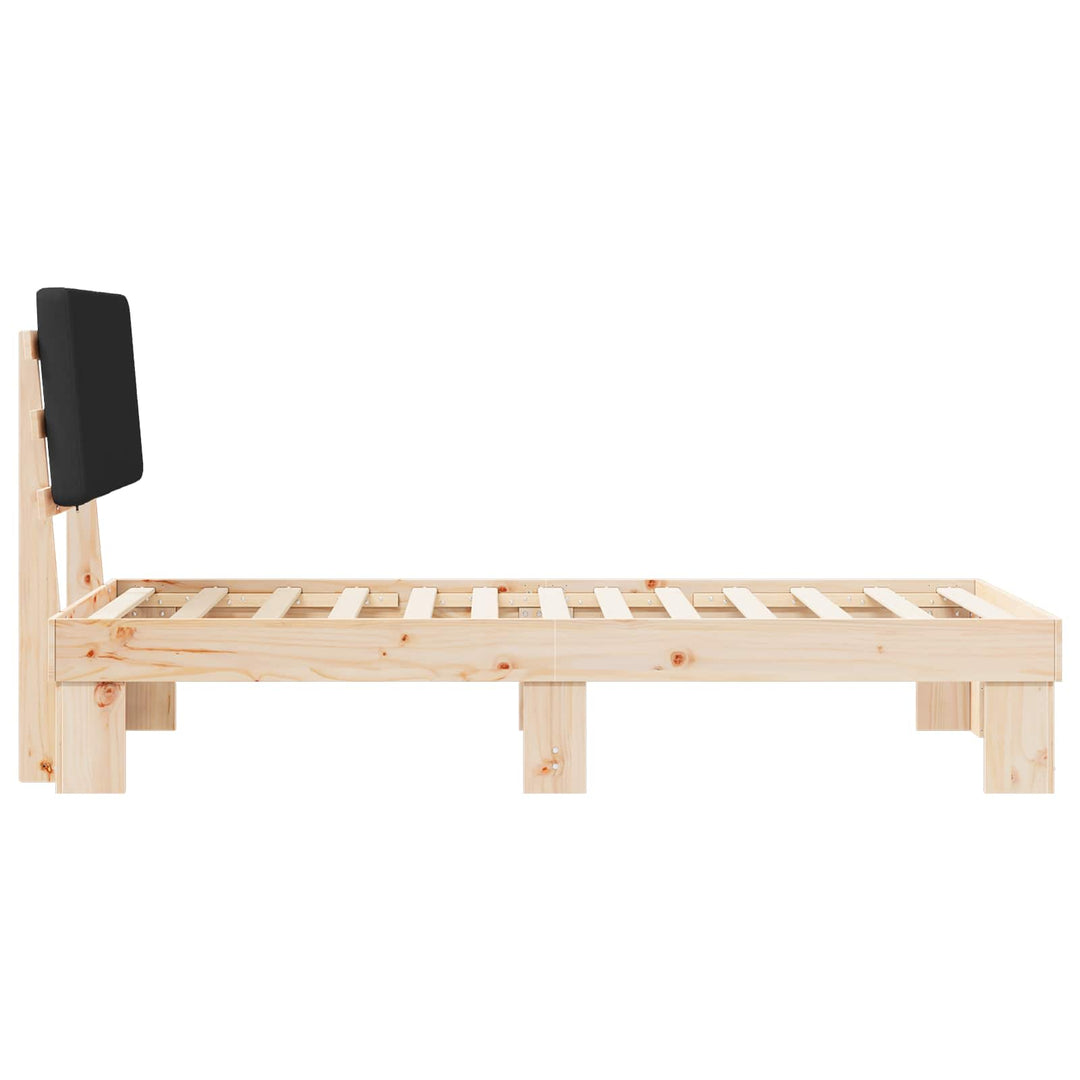 Sengestel med Polstret Hovedgavl Sort 75 x 190 cm