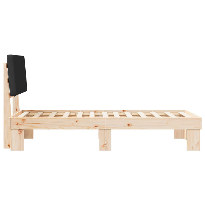 Sengestel med Polstret Hovedgavl Sort 75 x 190 cm