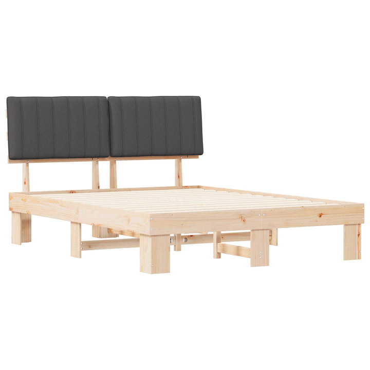 Sengestel med Polstret Hovedgavl Mørkegrå 160 x 200 cm