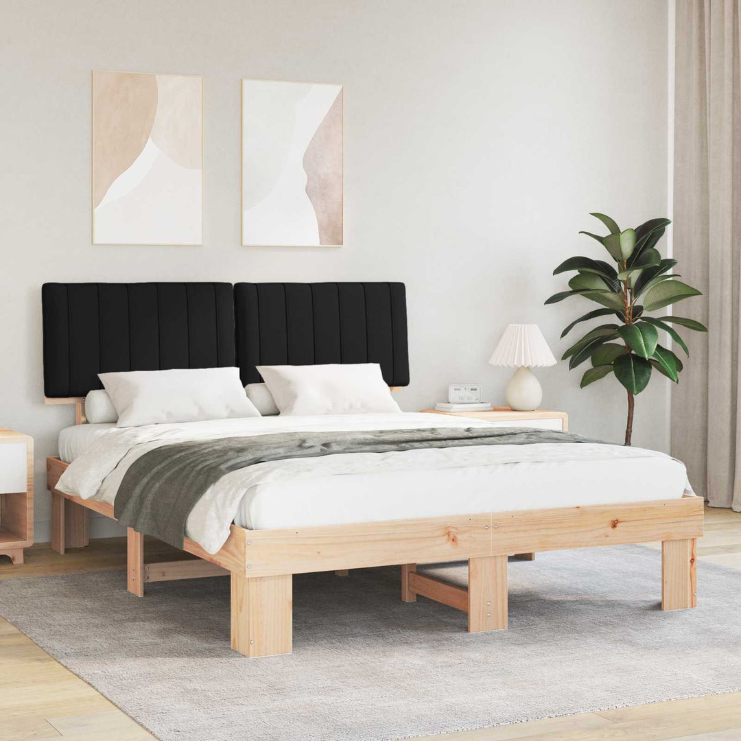 Sengestel med Polstret Hovedgavl Sort 160 x 200 cm