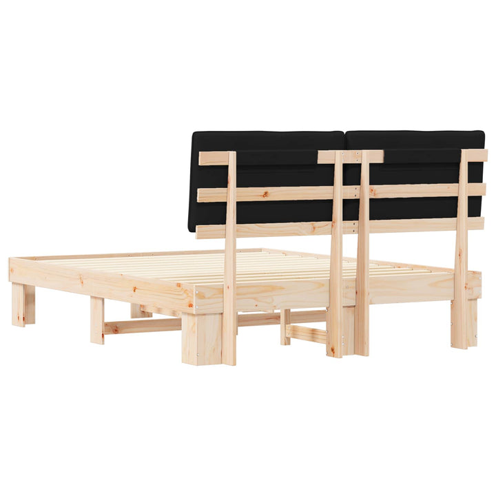 Sengestel med Polstret Hovedgavl Sort 160 x 200 cm