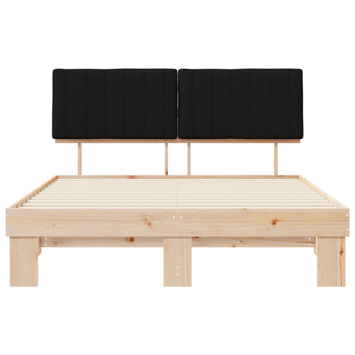 Sengestel med Polstret Hovedgavl Sort 160 x 200 cm
