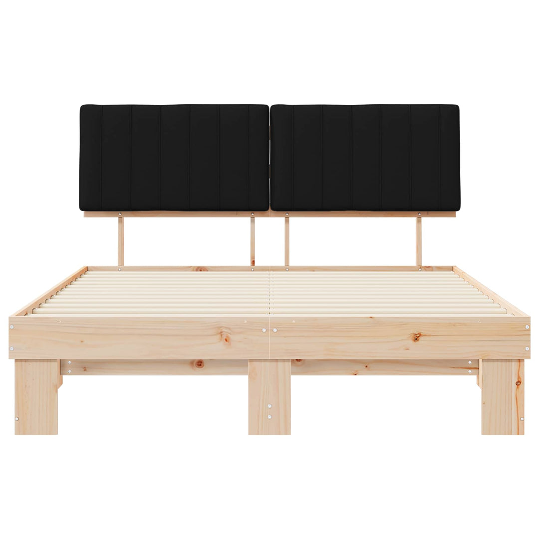 Sengestel med Polstret Hovedgavl Sort 150 x 200 cm