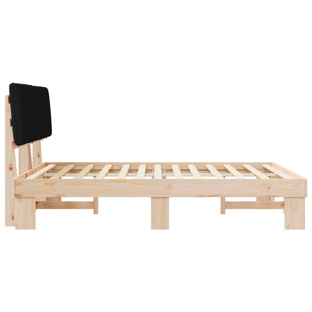 Sengestel med Polstret Hovedgavl Sort 150 x 200 cm