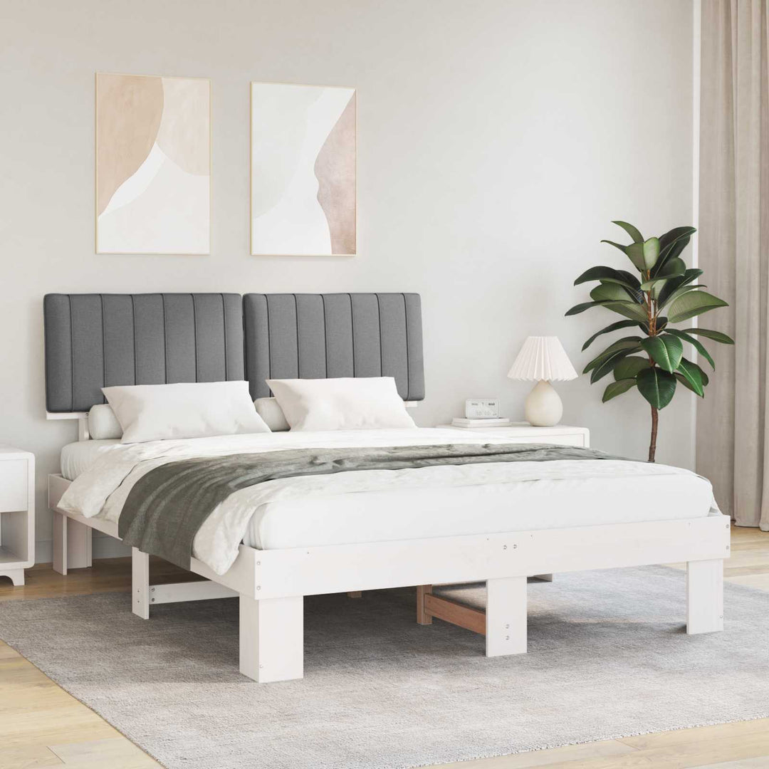 Sengestel med Polstret Hovedgavl Lysegrå 150 x 200 cm