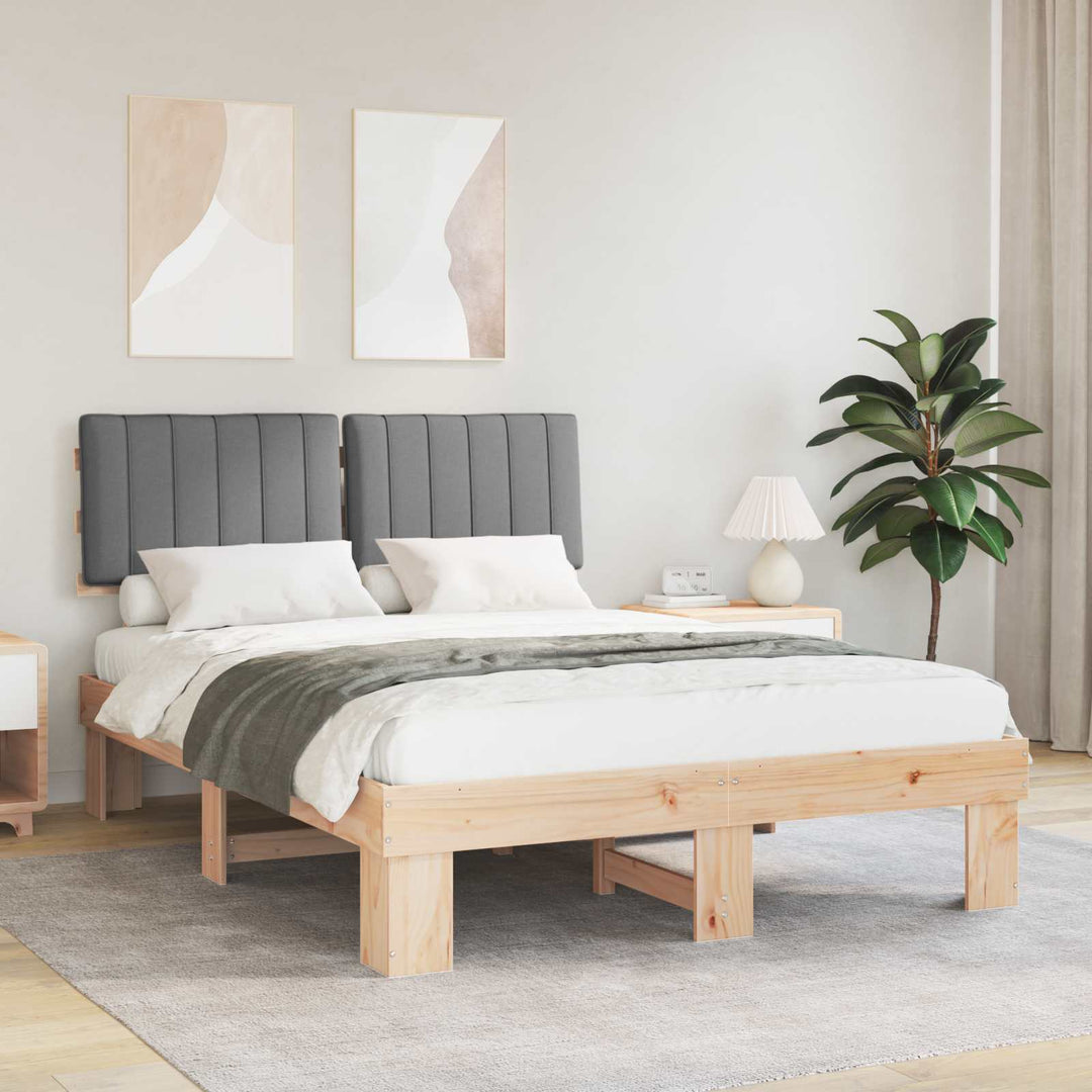 Sengestel med Polstret Hovedgavl Lysegrå 140 x 200 cm
