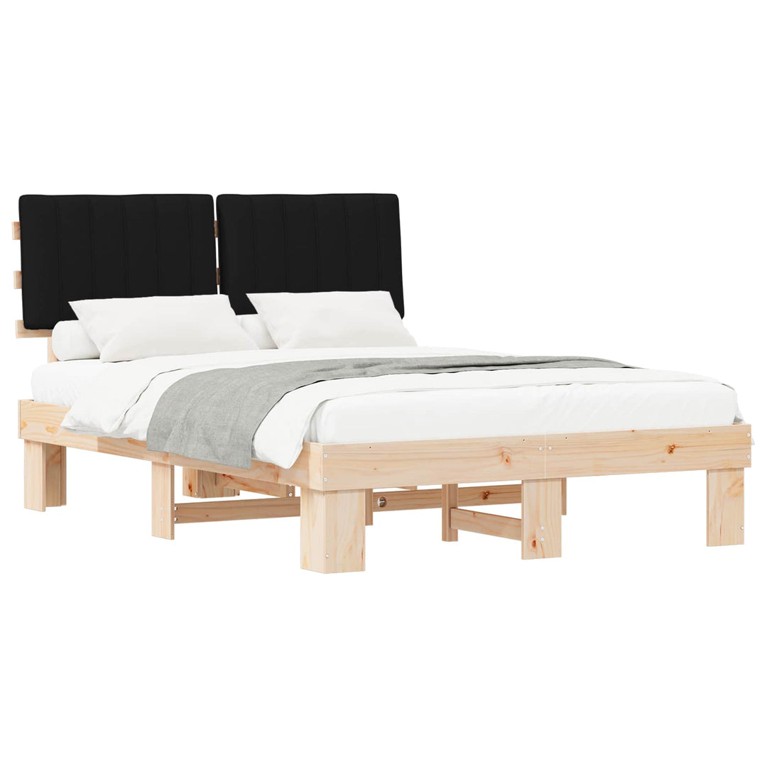 Sengestel med Polstret Hovedgavl Sort 140 x 200 cm