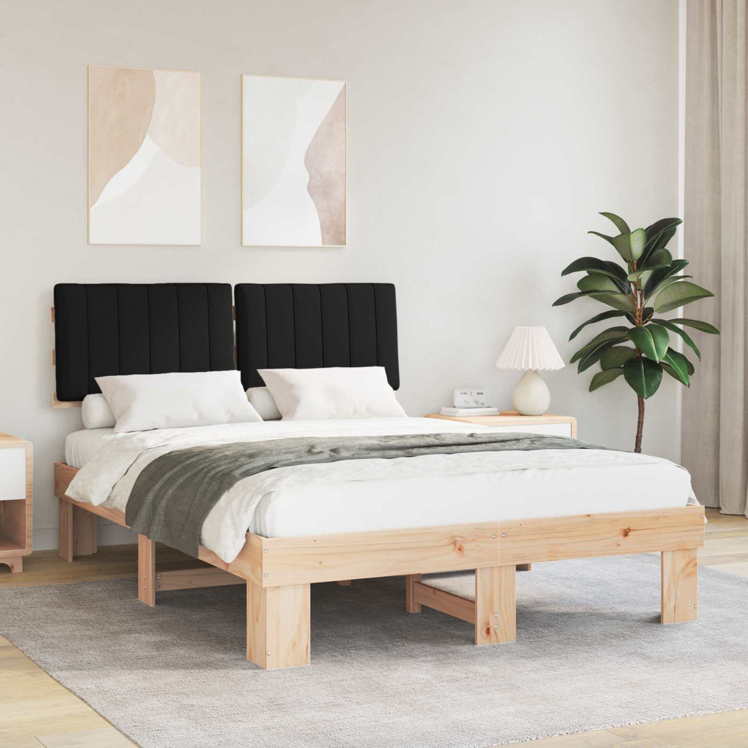 Sengestel med Polstret Hovedgavl Sort 140 x 190 cm