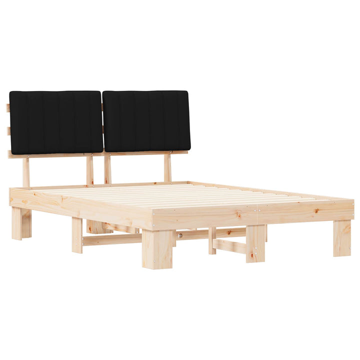 Sengestel med Polstret Hovedgavl Sort 140 x 190 cm