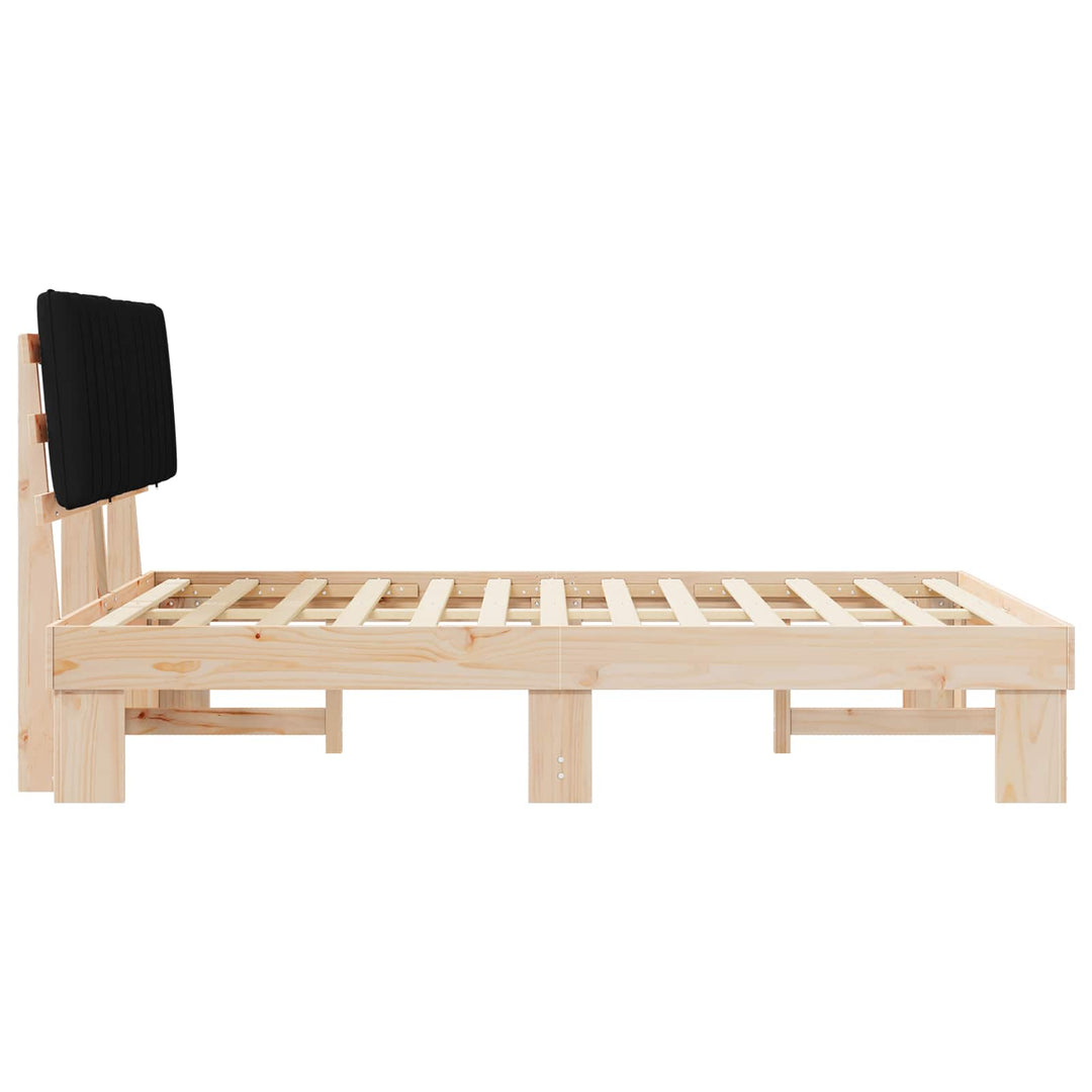 Sengestel med Polstret Hovedgavl Sort 140 x 190 cm