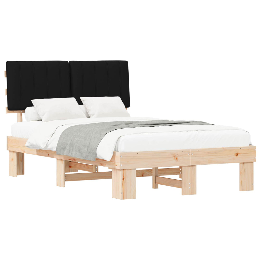 Sengestel med Polstret Hovedgavl Sort 120 x 190 cm