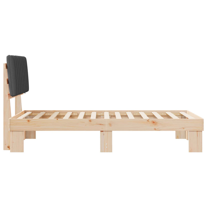 Sengestel med Polstret Hovedgavl Mørkegrå 100 x 200 cm