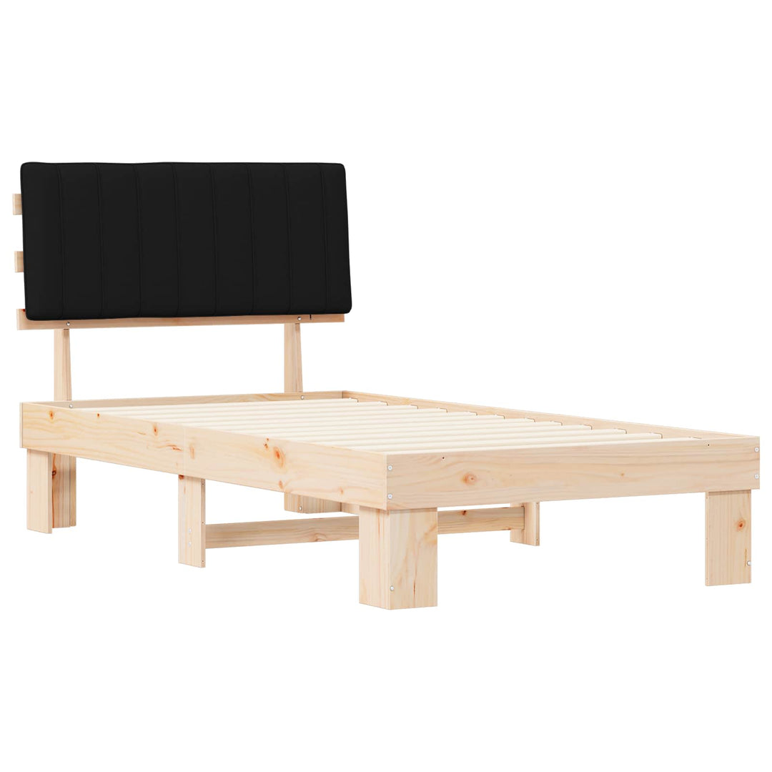 Sengestel med Polstret Hovedgavl Sort 100 x 200 cm