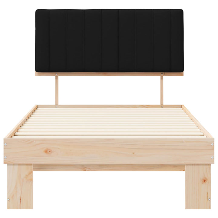 Sengestel med Polstret Hovedgavl Sort 100 x 200 cm