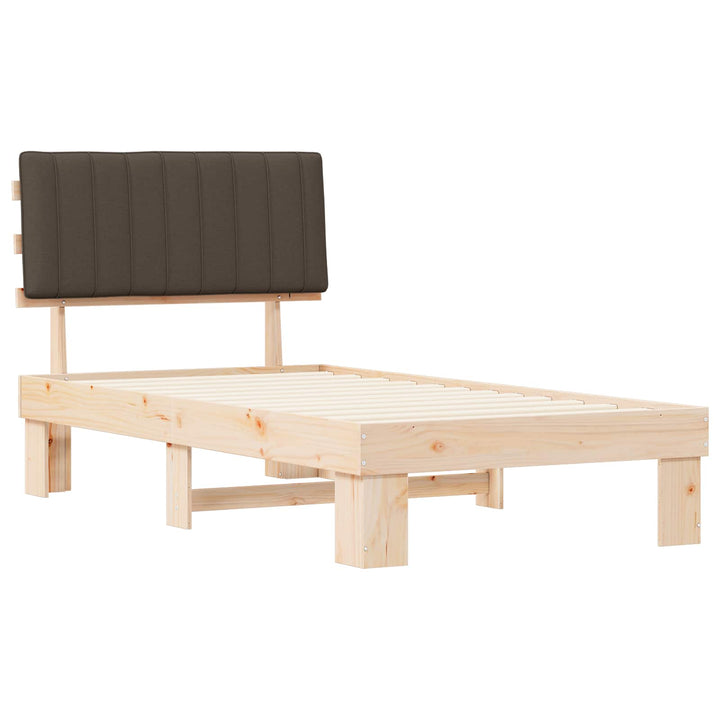 Sengestel med Polstret Hovedgavl Gråbrun 100 x 200 cm