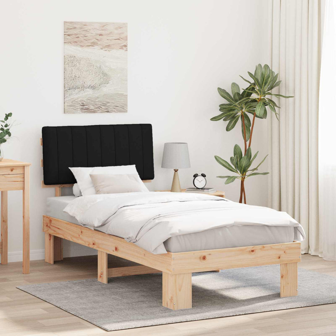Sengestel med Polstret Hovedgavl Sort 90 x 200 cm