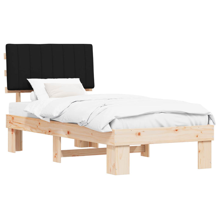 Sengestel med Polstret Hovedgavl Sort 90 x 200 cm