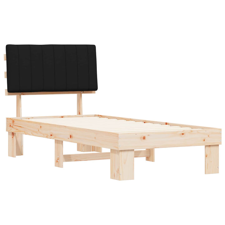 Sengestel med Polstret Hovedgavl Sort 90 x 200 cm