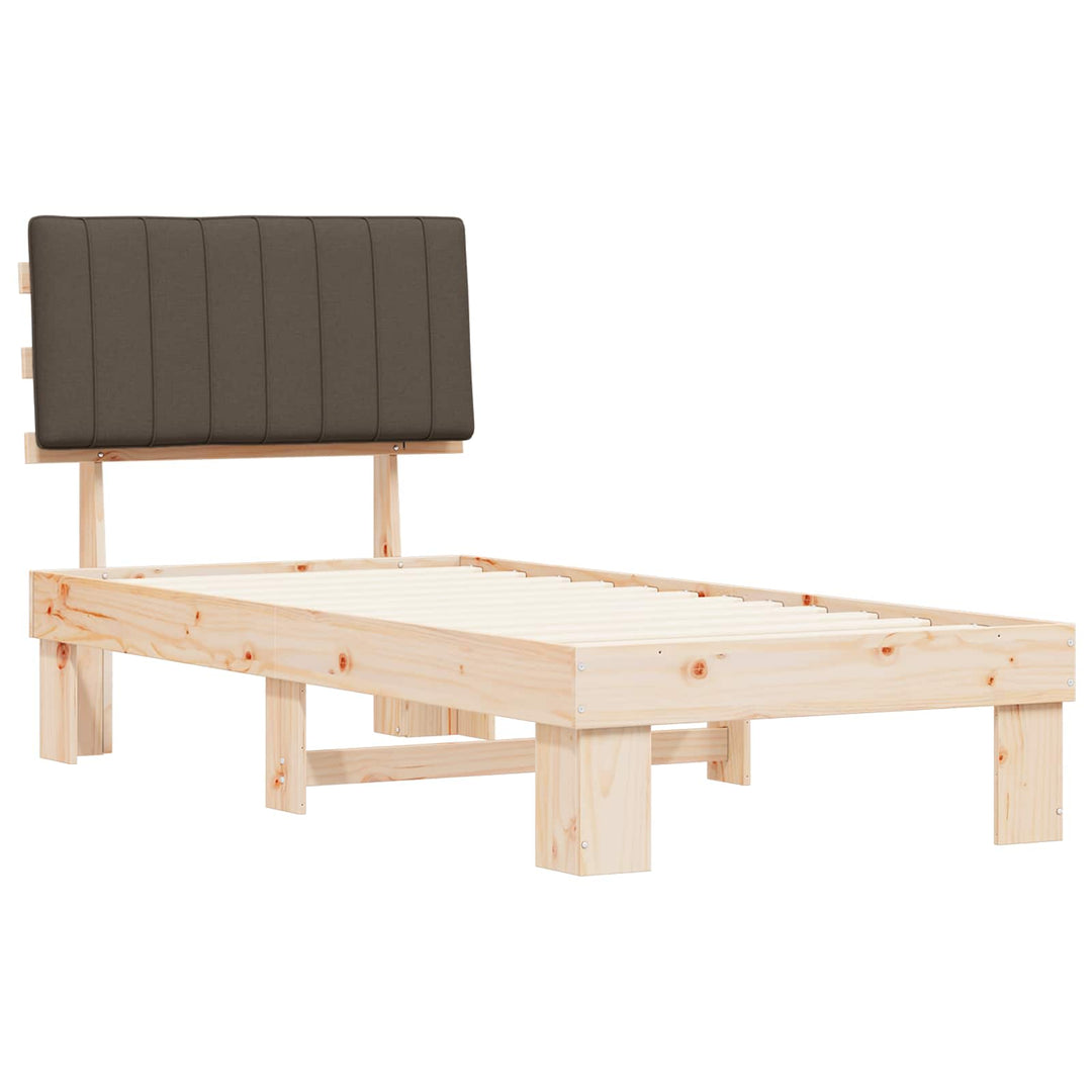 Sengestel med Polstret Hovedgavl Gråbrun 90 x 200 cm
