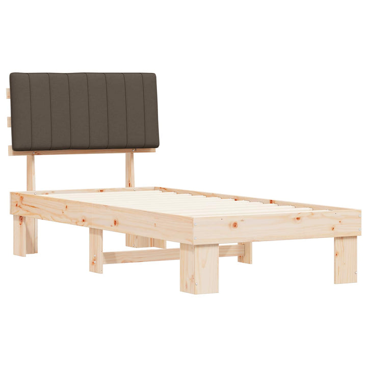 Sengestel med Polstret Hovedgavl Gråbrun 90 x 200 cm