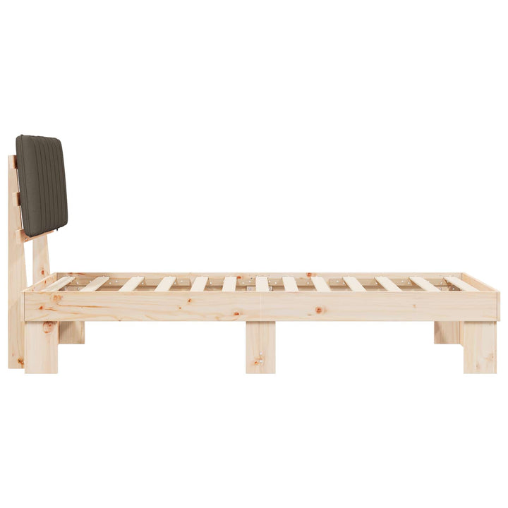 Sengestel med Polstret Hovedgavl Gråbrun 90 x 200 cm