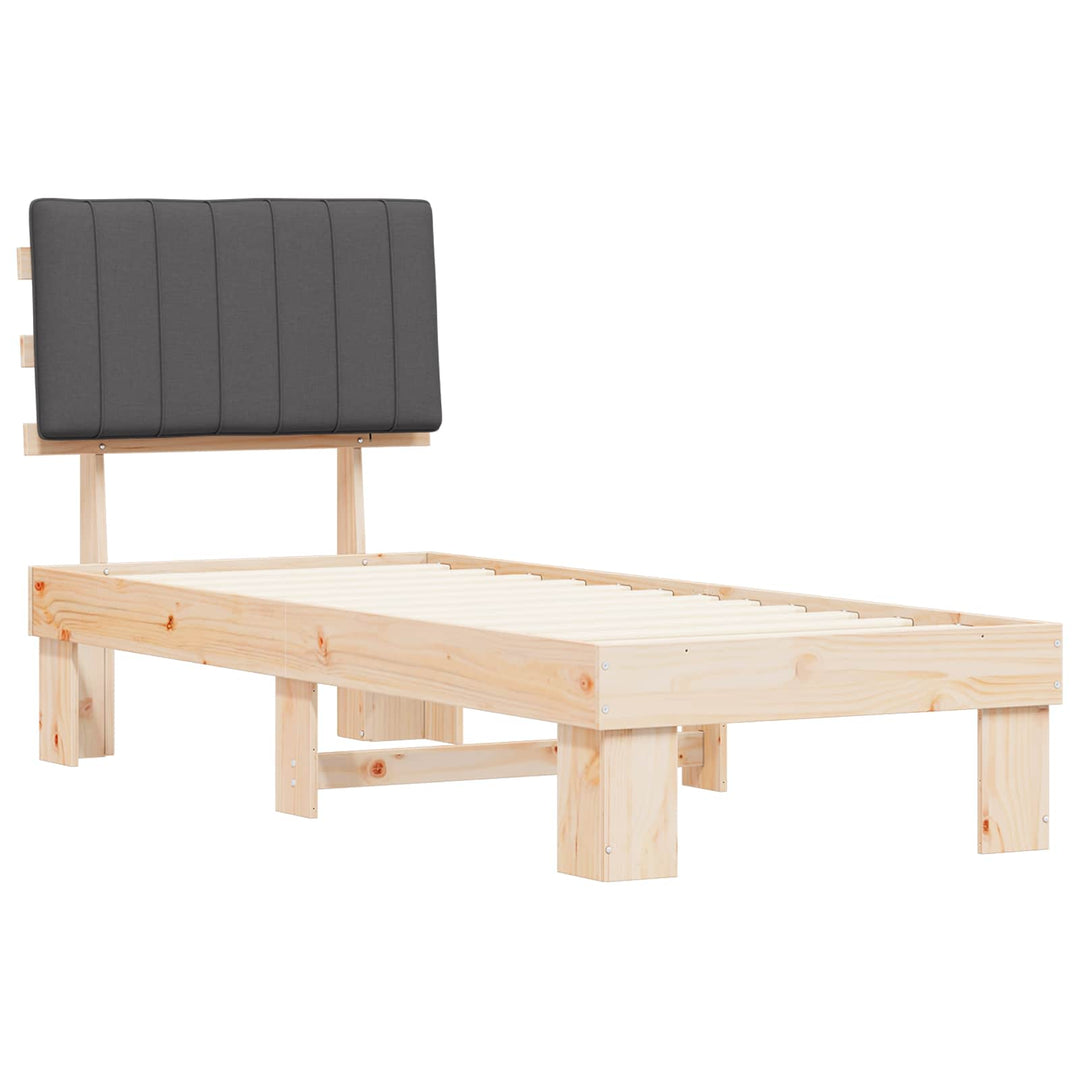 Sengestel med Polstret Hovedgavl Mørkegrå 80 x 200 cm