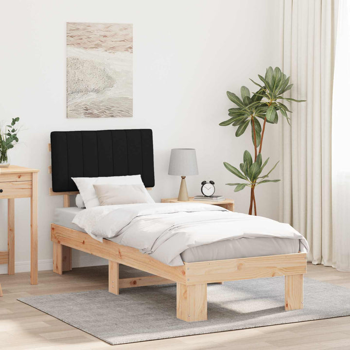 Sengestel med Polstret Hovedgavl Sort 80 x 200 cm