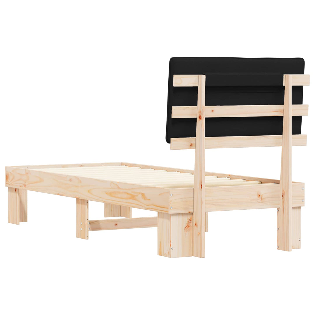 Sengestel med Polstret Hovedgavl Sort 80 x 200 cm