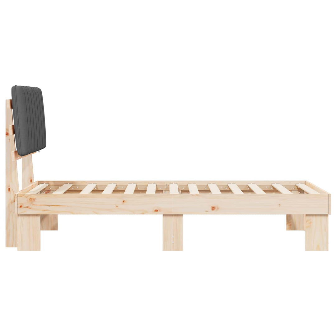 Sengestel med Polstret Hovedgavl Mørkegrå 90 x 190 cm