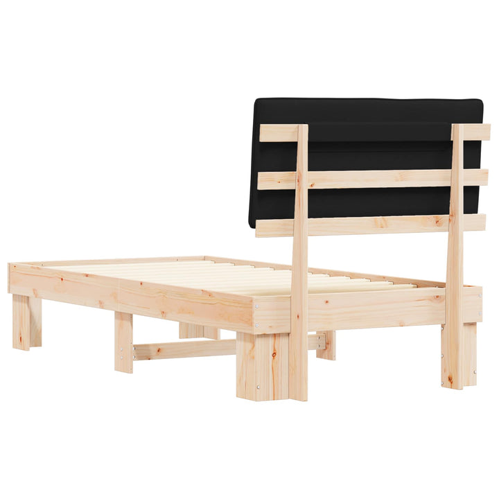 Sengestel med Polstret Hovedgavl Sort 90 x 190 cm