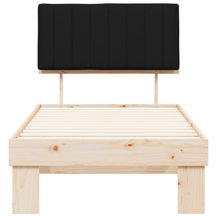 Sengestel med Polstret Hovedgavl Sort 90 x 190 cm