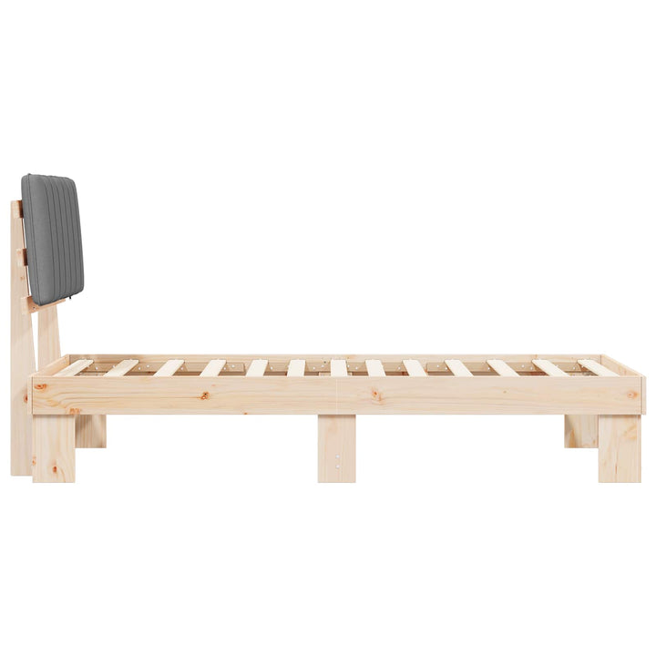 Sengestel med Polstret Hovedgavl Lysegrå 75 x 190 cm