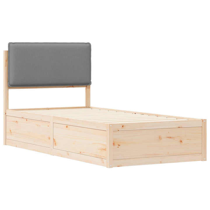 Sengestel med Polstret Hovedgavl Lysegrå 90 x 200 cm