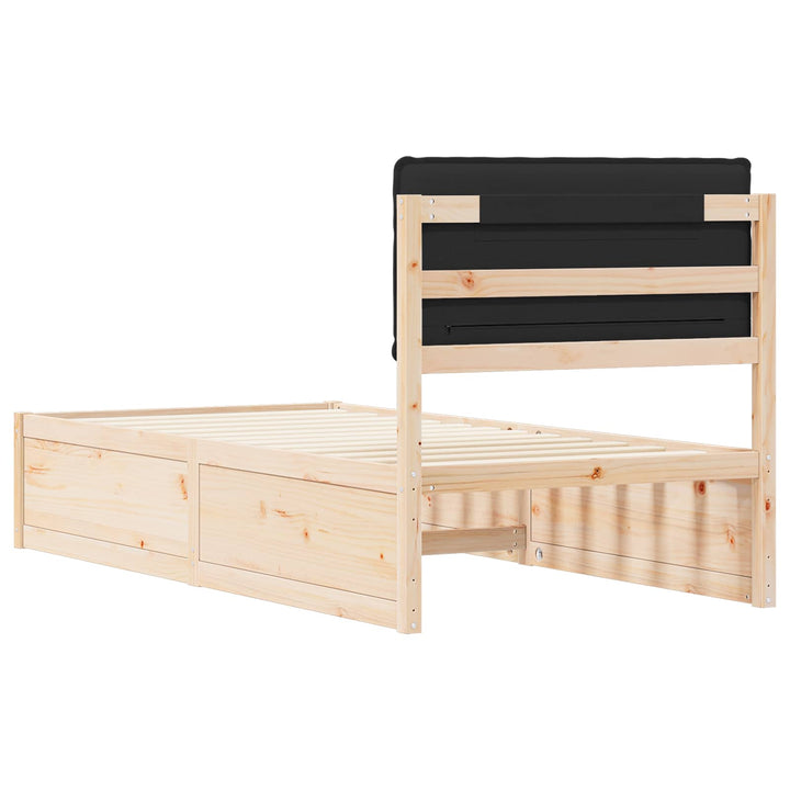 Sengestel med Polstret Hovedgavl Sort 90 x 200 cm