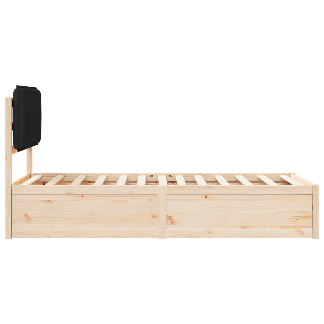 Sengestel med Polstret Hovedgavl Sort 90 x 200 cm
