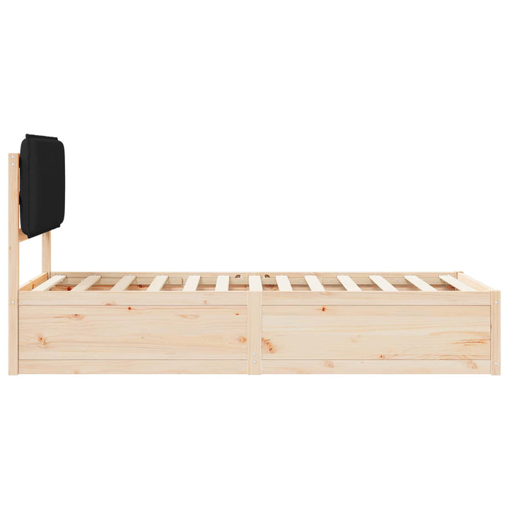 Sengestel med Polstret Hovedgavl Sort 90 x 200 cm