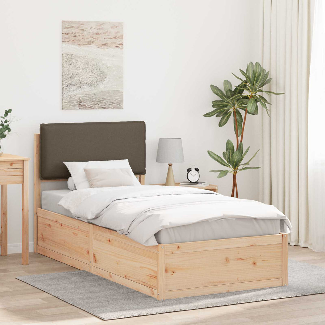 Sengestel med Polstret Hovedgavl Gråbrun 90 x 190 cm