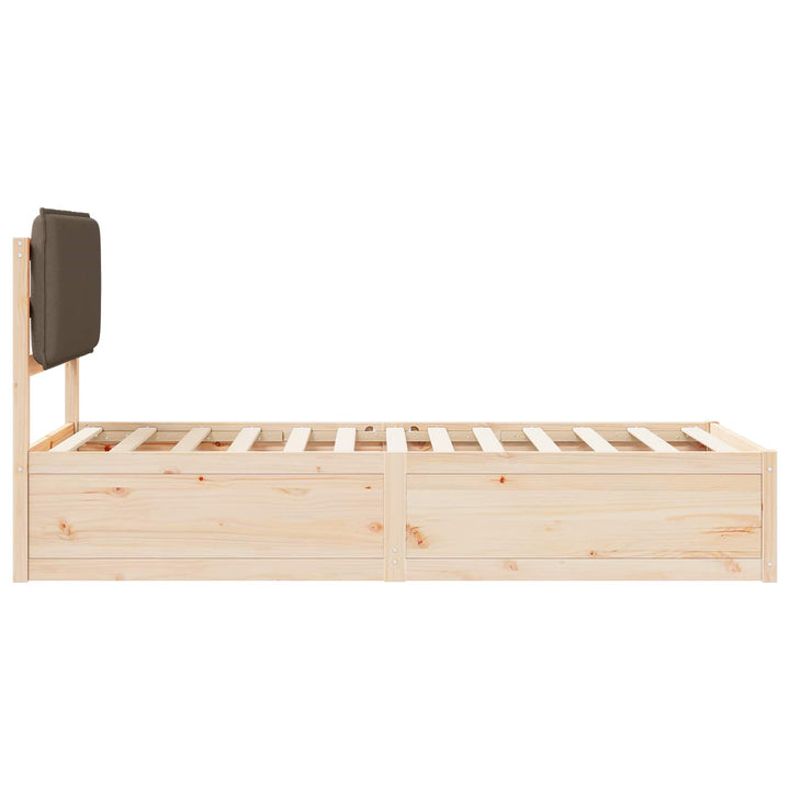 Sengestel med Polstret Hovedgavl Gråbrun 90 x 190 cm