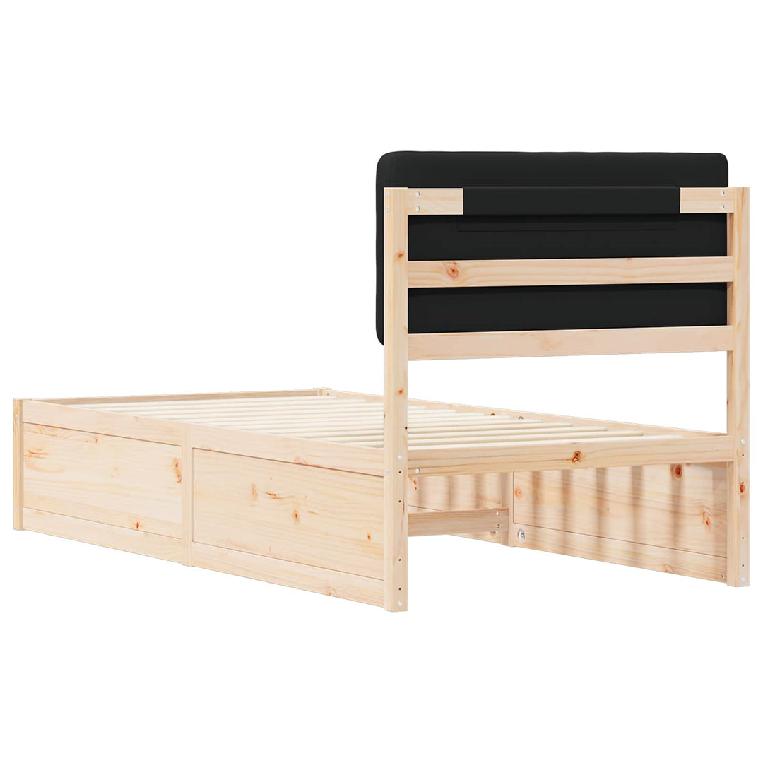 Sengestel med Polstret Hovedgavl Sort 100 x 200 cm