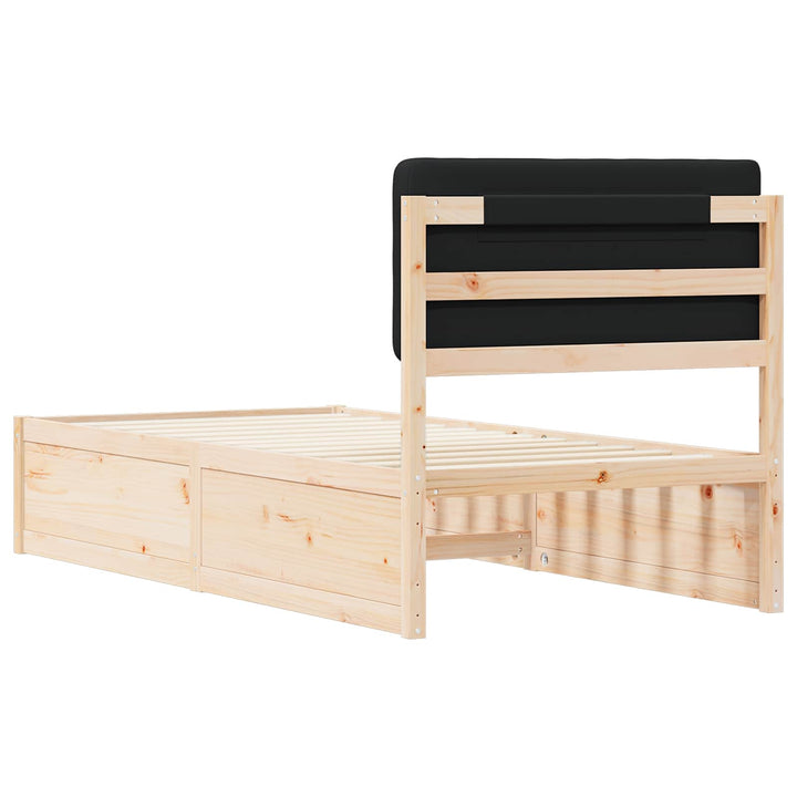 Sengestel med Polstret Hovedgavl Sort 100 x 200 cm