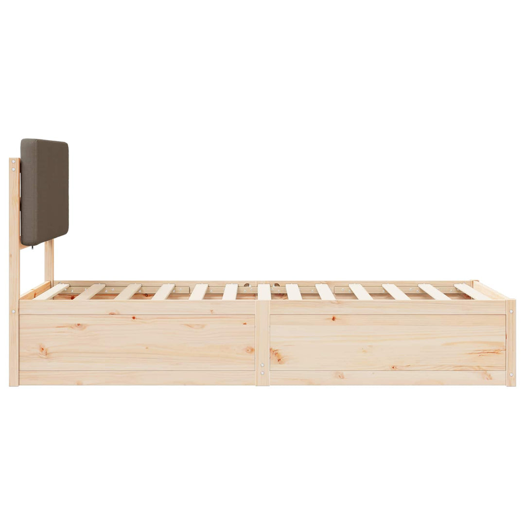 Sengestel med Polstret Hovedgavl Gråbrun 100 x 200 cm