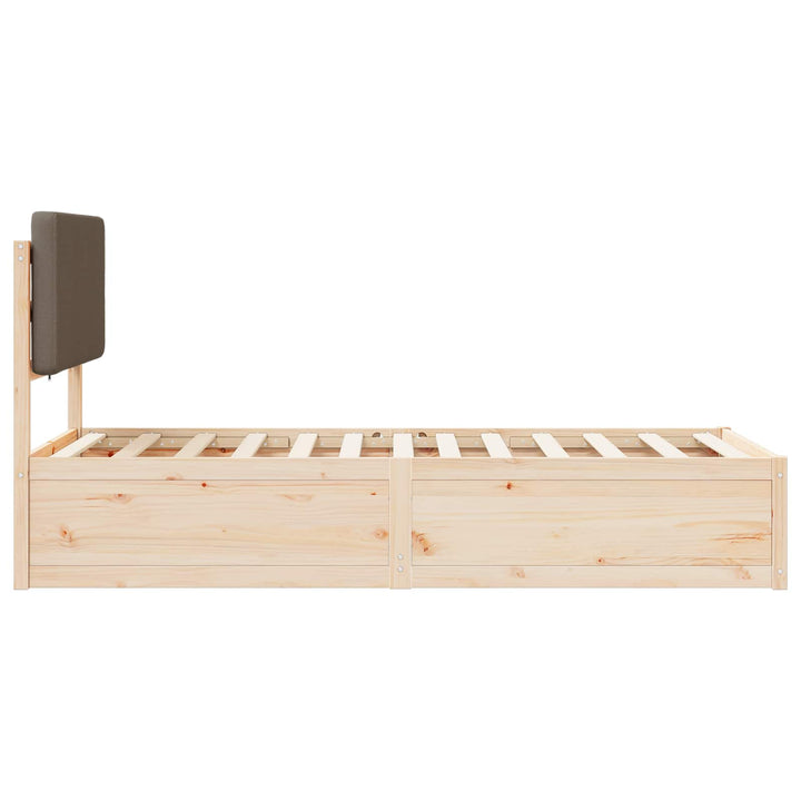 Sengestel med Polstret Hovedgavl Gråbrun 100 x 200 cm