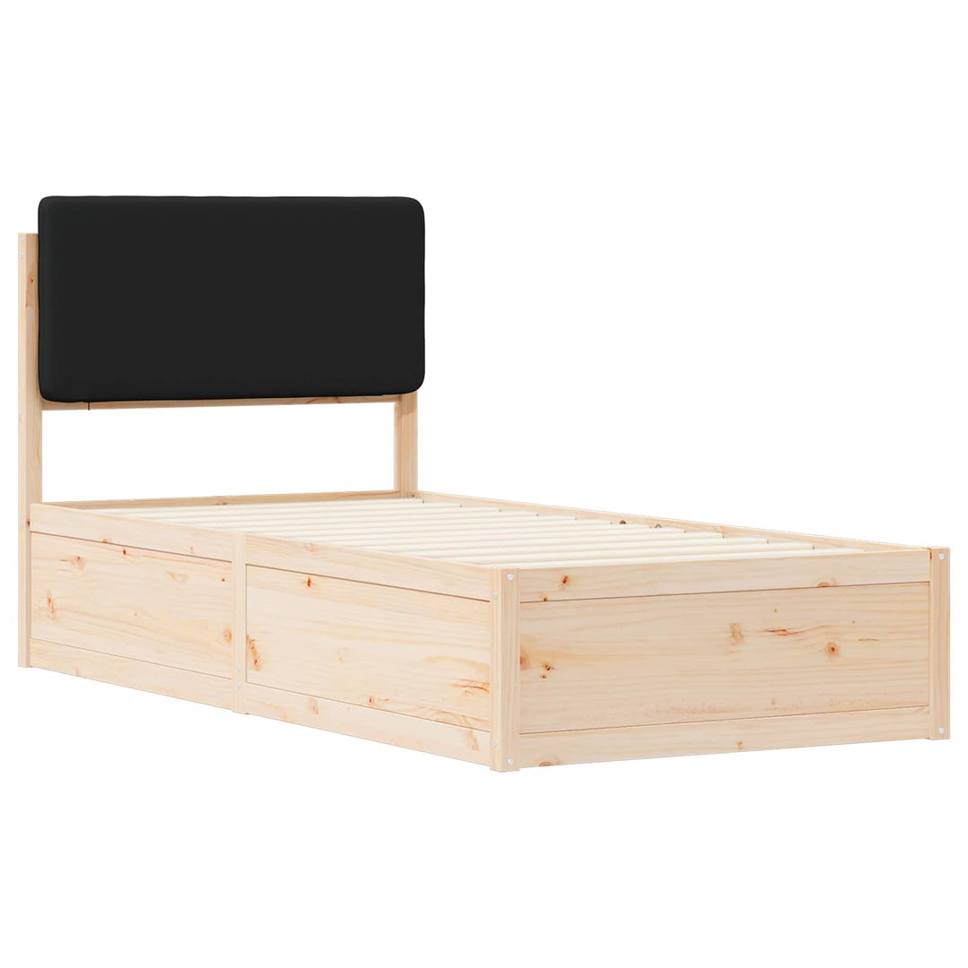 Sengestel med Polstret Hovedgavl Sort 90 x 200 cm