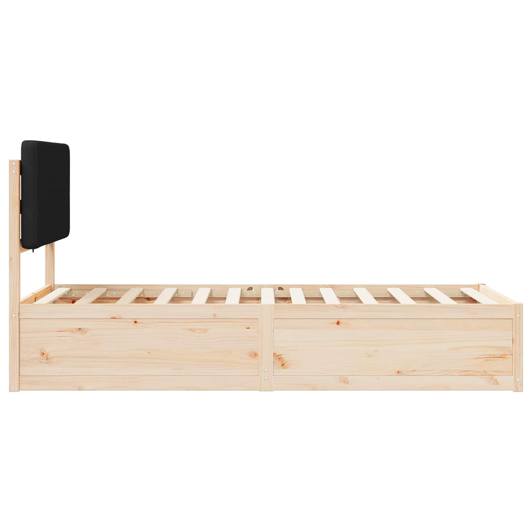 Sengestel med Polstret Hovedgavl Sort 90 x 200 cm