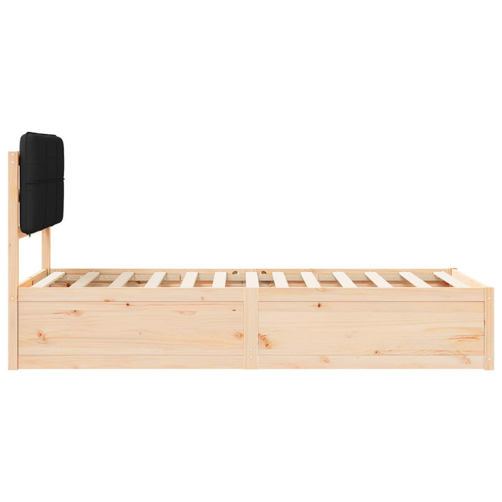 Sengestel med Polstret Hovedgavl Sort 100 x 200 cm