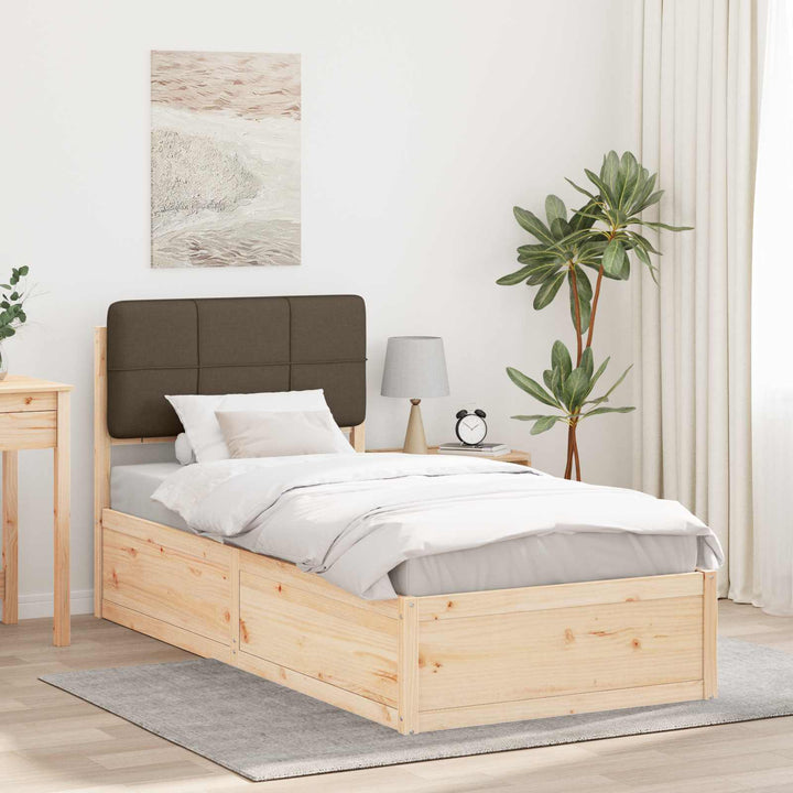 Sengestel med Polstret Hovedgavl Gråbrun 100 x 200 cm