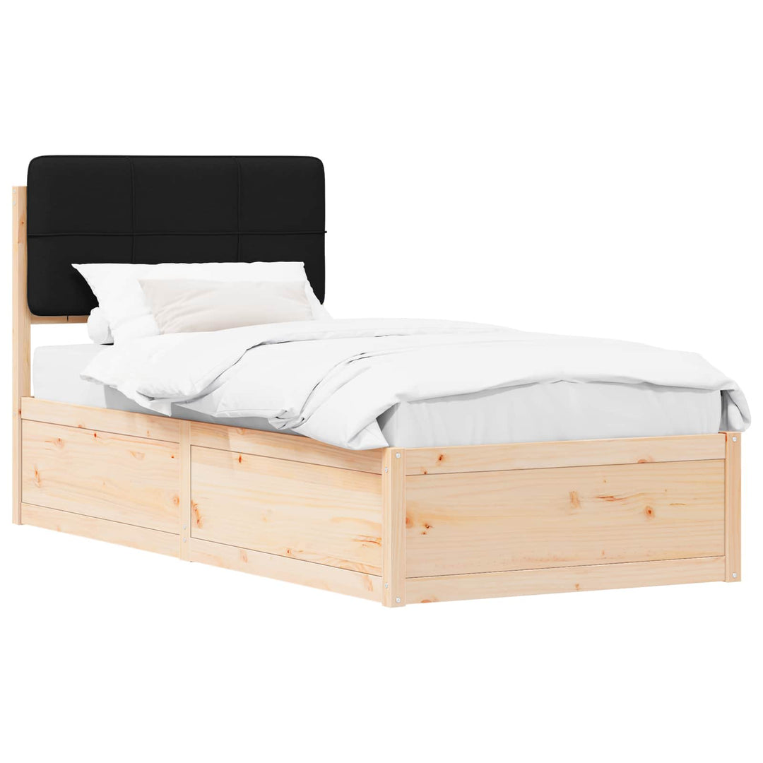 Sengestel med Polstret Hovedgavl Sort 80 x 200 cm