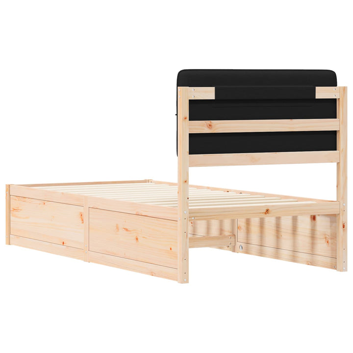 Sengestel med Polstret Hovedgavl Sort 80 x 200 cm