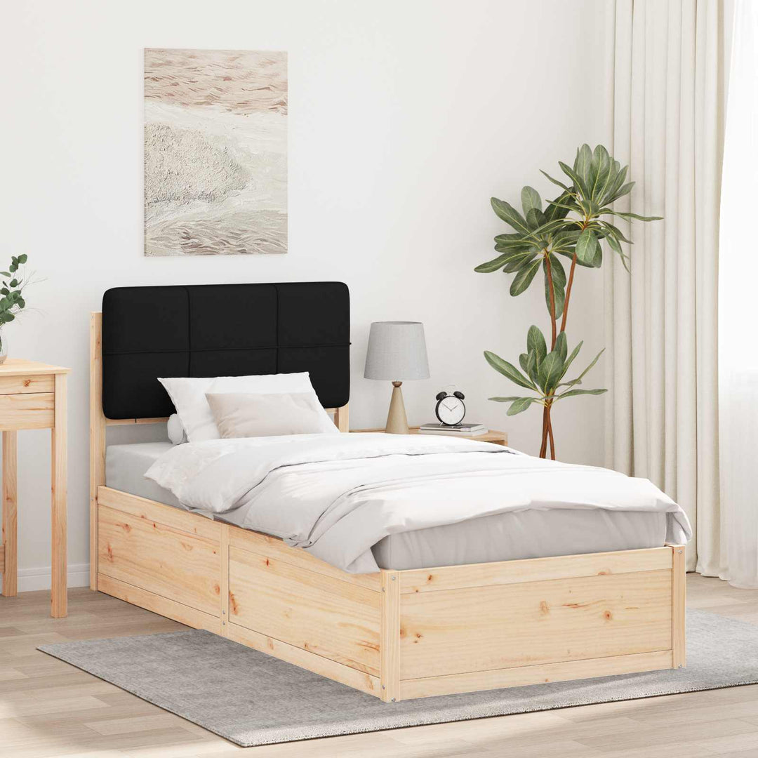Sengestel med Polstret Hovedgavl Sort 90 x 190 cm